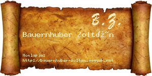 Bauernhuber Zoltán névjegykártya